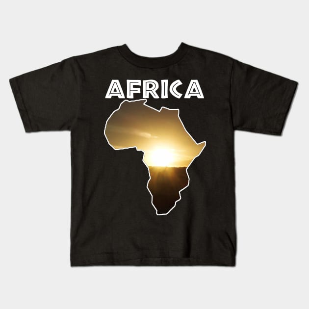 African Wildlife Continent Giraffe Sunset Kids T-Shirt by PathblazerStudios